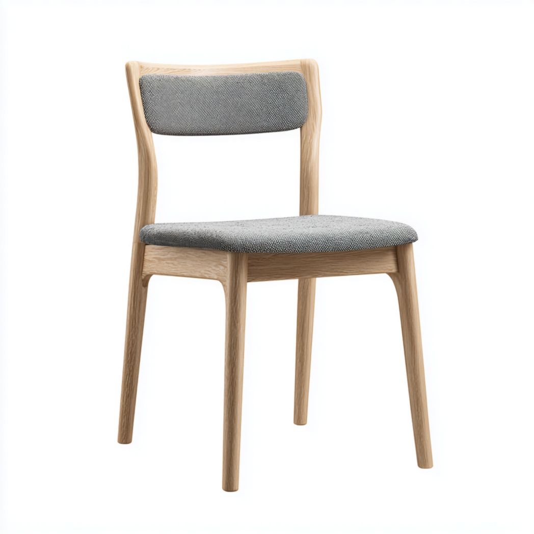 Chaise de salle à manger en bois massif avec dossier et assise rembourrés-Girotto Furniture