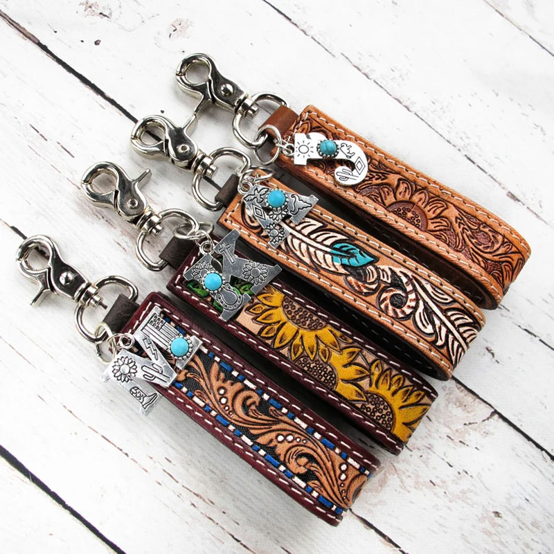 Cowboy Leather Keychain