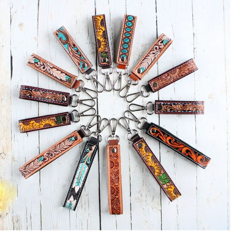 Cowboy Leather Keychain