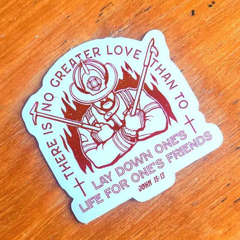 Firefighter Helmet Scripture Stickers