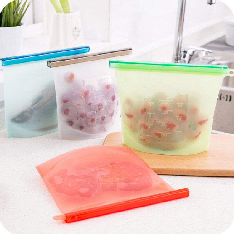 Silicone food storage bags