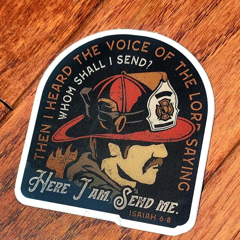 Firefighter Helmet Scripture Stickers
