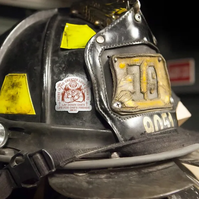 Firefighter Helmet Scripture Stickers