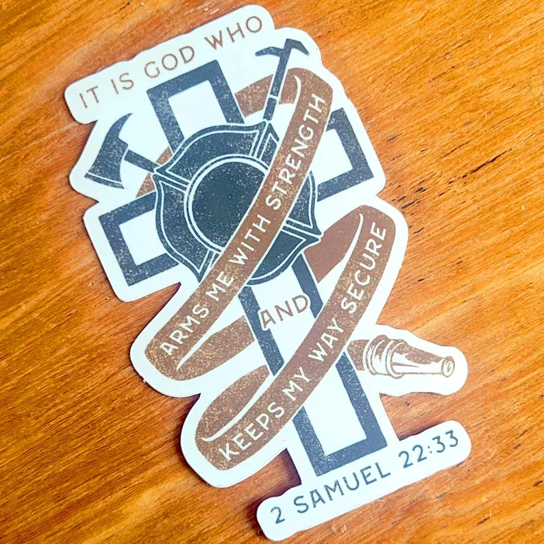 Firefighter Helmet Scripture Stickers