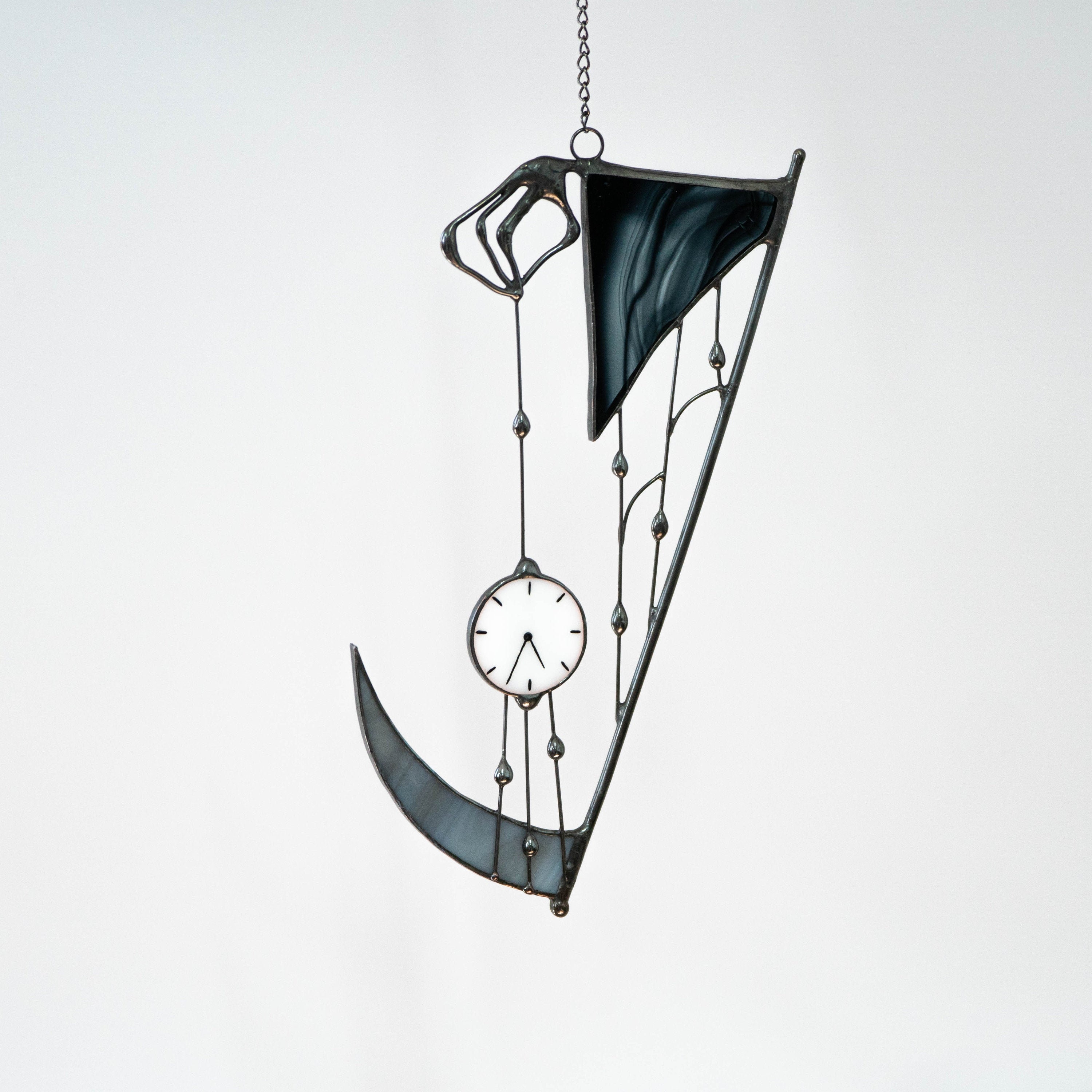 Grim reaper stained glass suncatcher