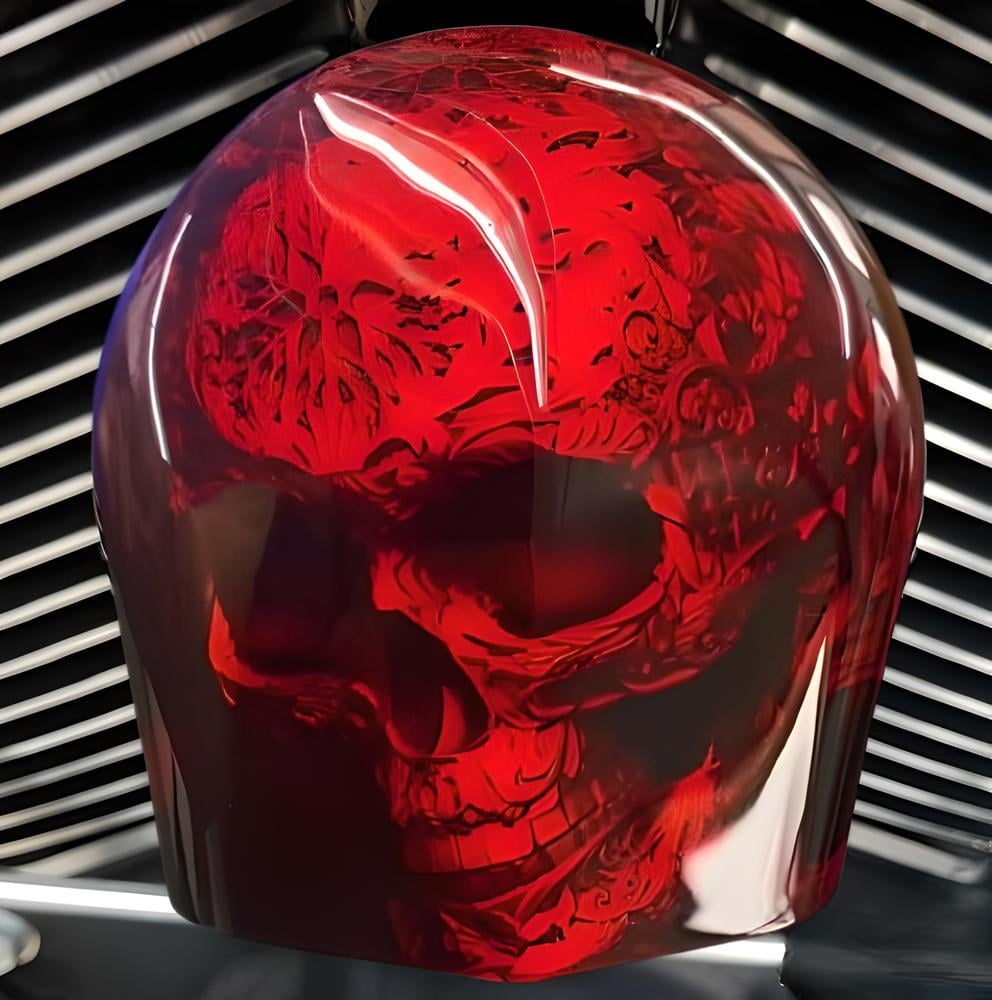 🔥COWBELL HORN COVER-Scrollwork Skulls