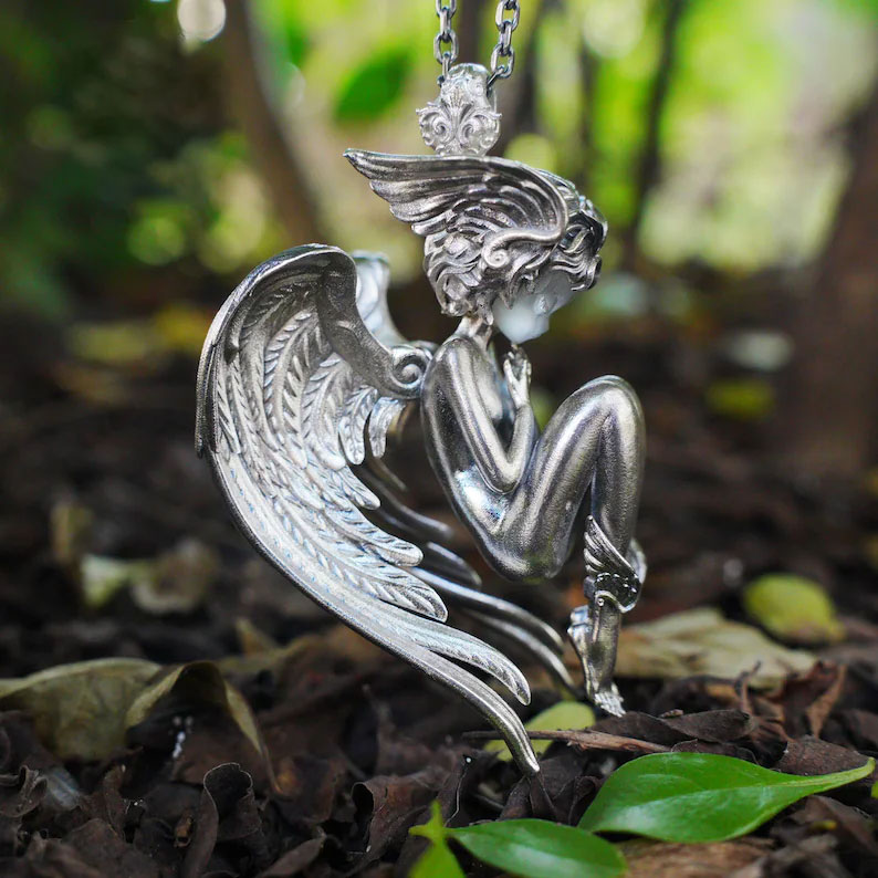 Handmade Angel Figurine Necklace