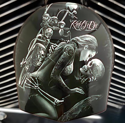 🔥COWBELL HORN COVER-Scrollwork Skulls