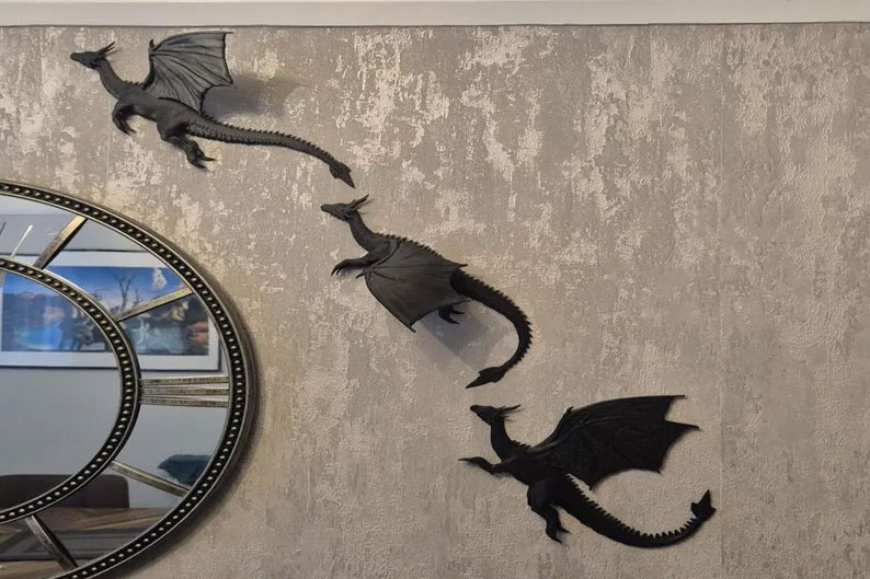 Flying Dragon Wall Decor Set