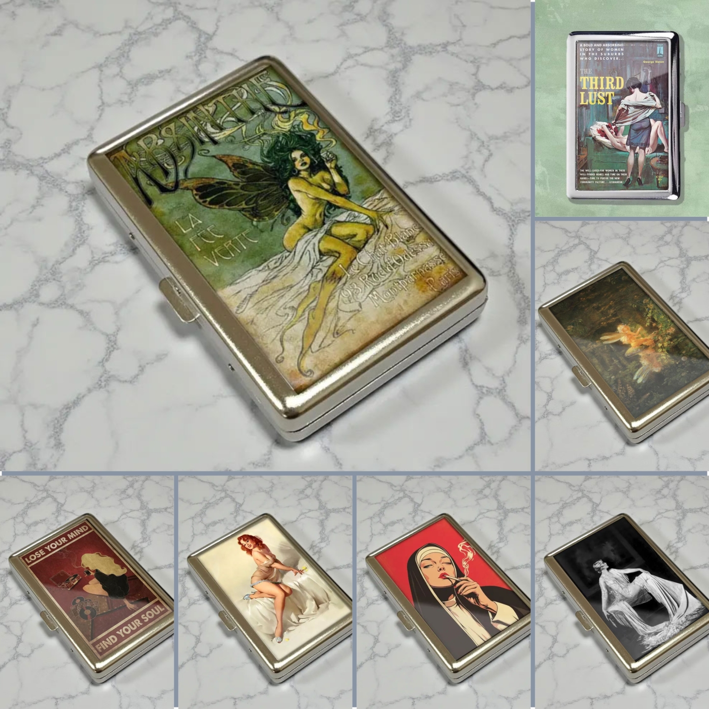🧚🧚Vintage Fairy Cigarette Case & Business Card Holder