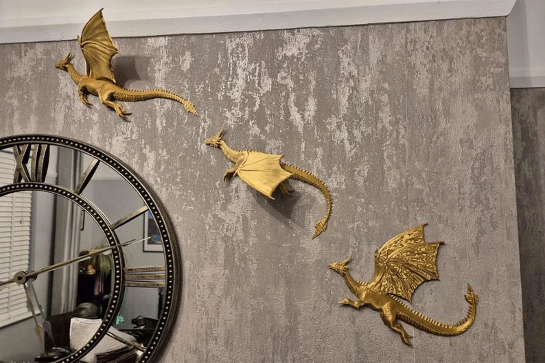 Flying Dragon Wall Decor Set