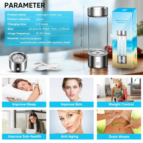 Gfouk US Hydrogen Water Bottle Closeup