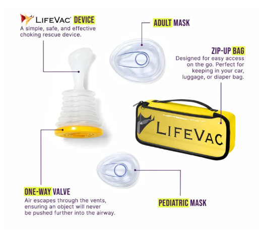 Lifevac Anti-Choking Device Adult and Child Non-Invasive Choking First Aid - LifeVac Choking Rescue Device for Adults & Children