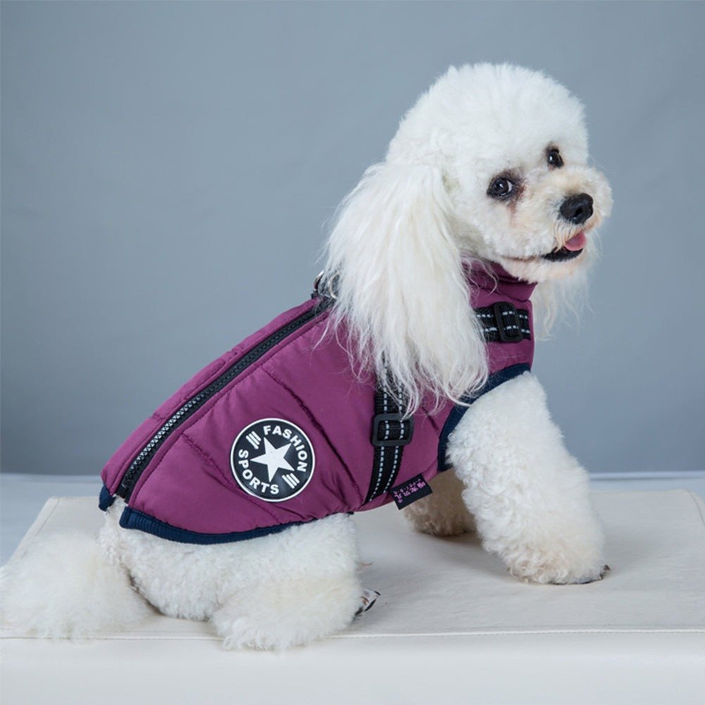 Waterproof Winter Dog Jacket with Integrated Harness - Keep Your Pet Warm and Secure