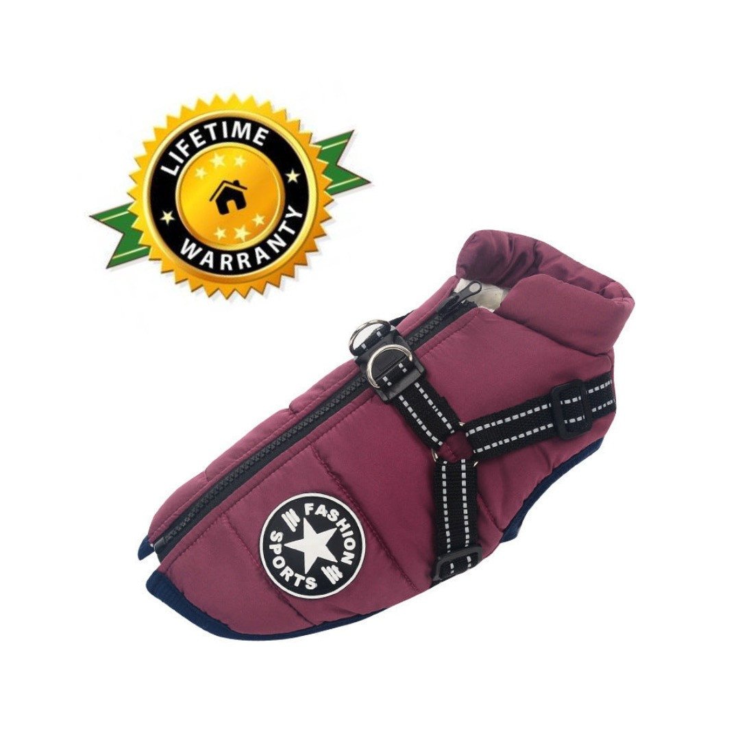 Waterproof Winter Dog Jacket with Integrated Harness - Keep Your Pet Warm and Secure