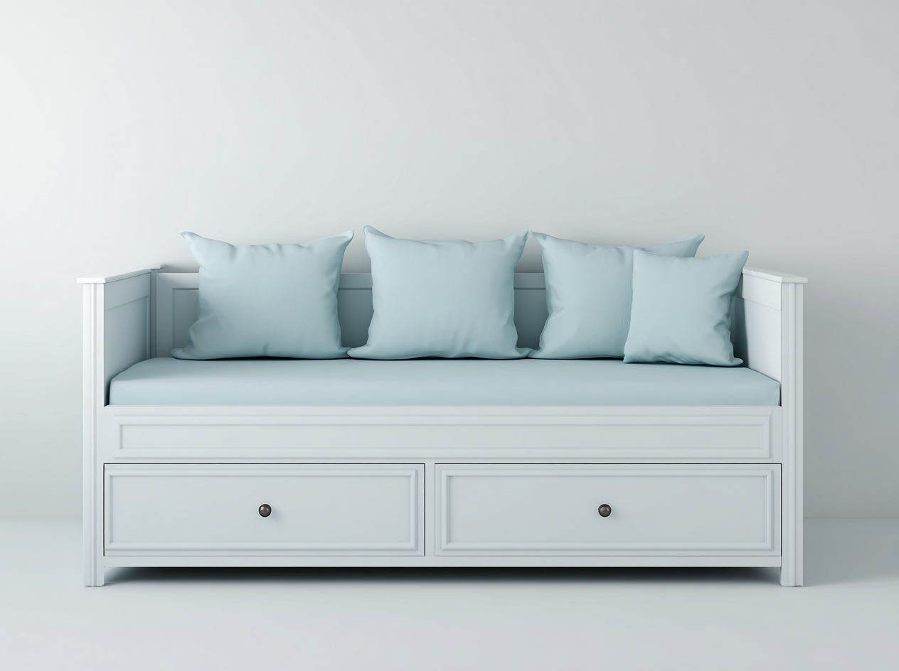 Canapé lit en bois MDF 200x90x75 cm - Bleu clair - Design classique - Adapté au salon-Homigobay