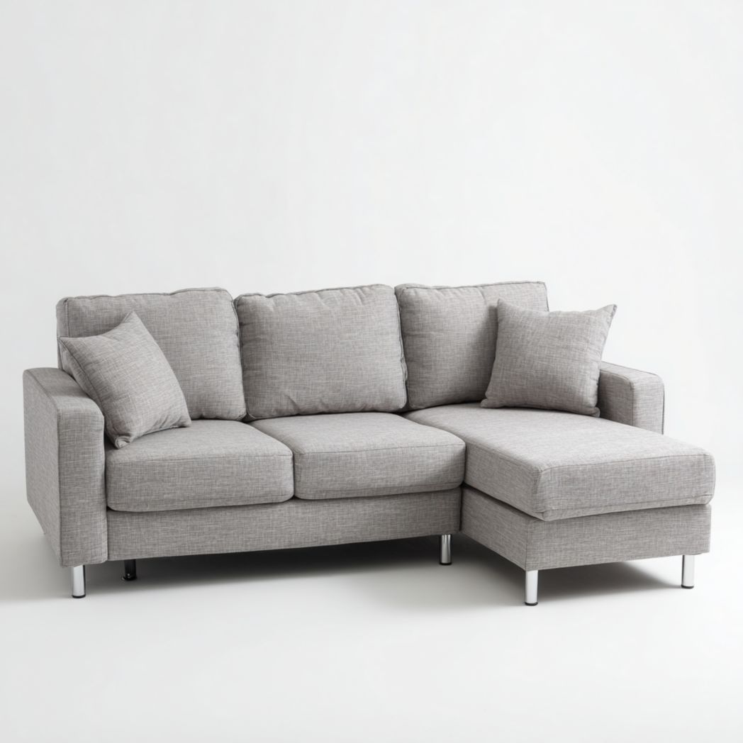 Canapé d'angle en tissu gris-Crean Furniture