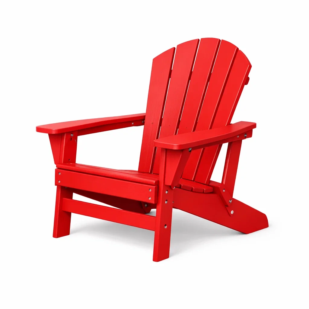 Chaise adirondack en plastique rouge pour extérieur-Pure Spacez