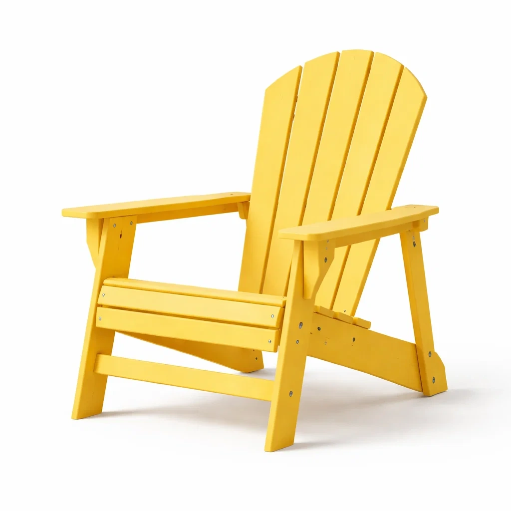 Chaise adirondack en plastique jaune pour extérieur-Pure Spacez