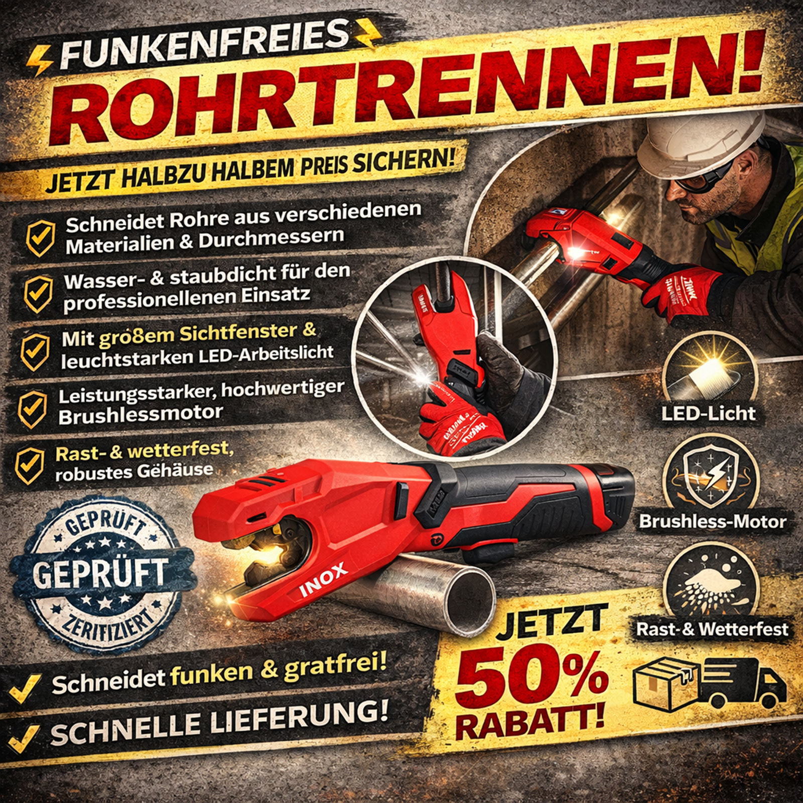 M12™ RAPTOR Edelstahl-Rohrschneider