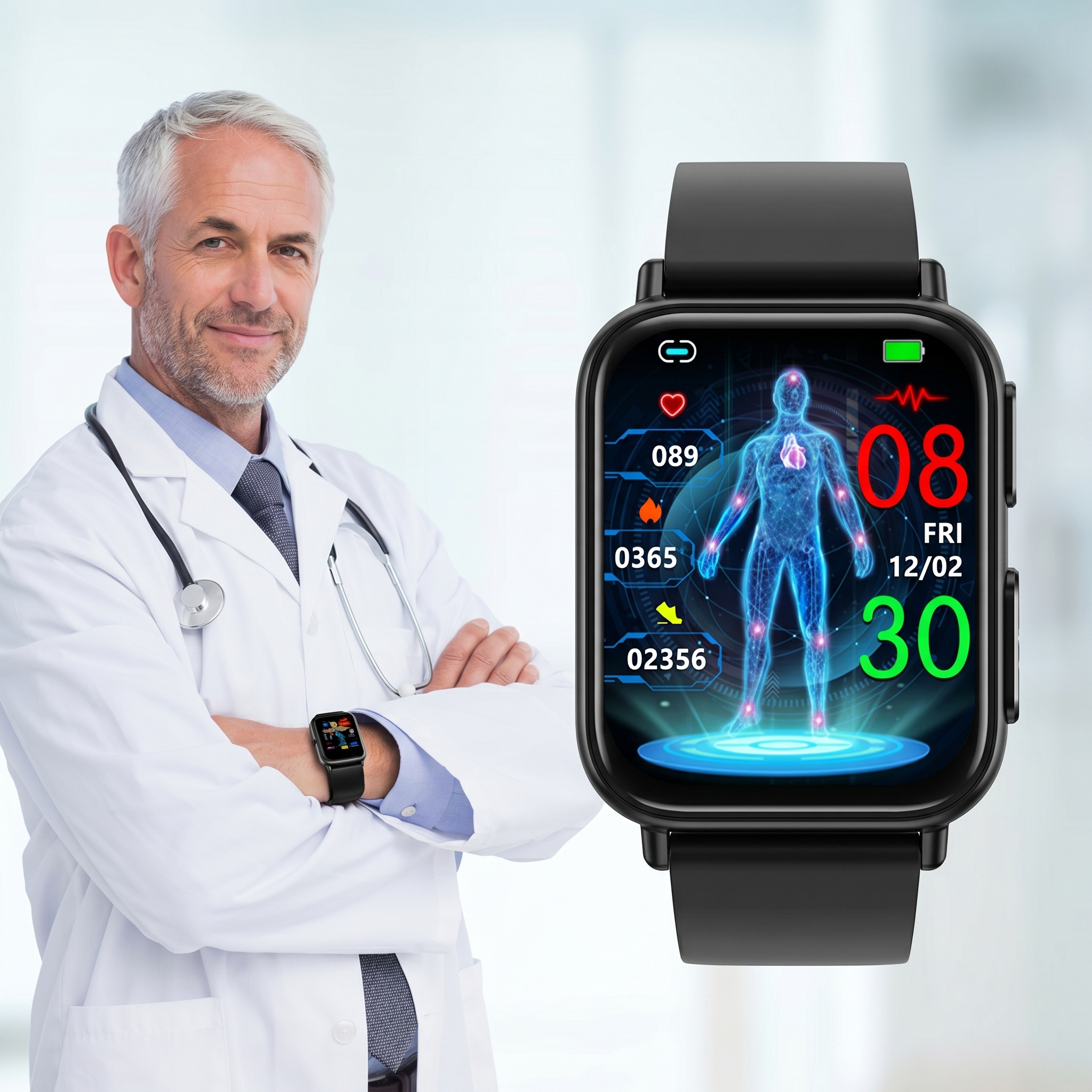 Beste FITVII® GT5 Pro Max Blutdruckmessung Smartwatch mit Blutzucker EKG Herzfrequenz + Anrufe Gesundheits- und Fitness-Tracker 2026