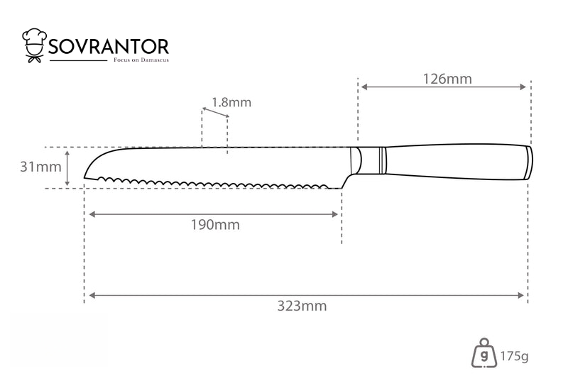 Sodalite Line-Brotmesser