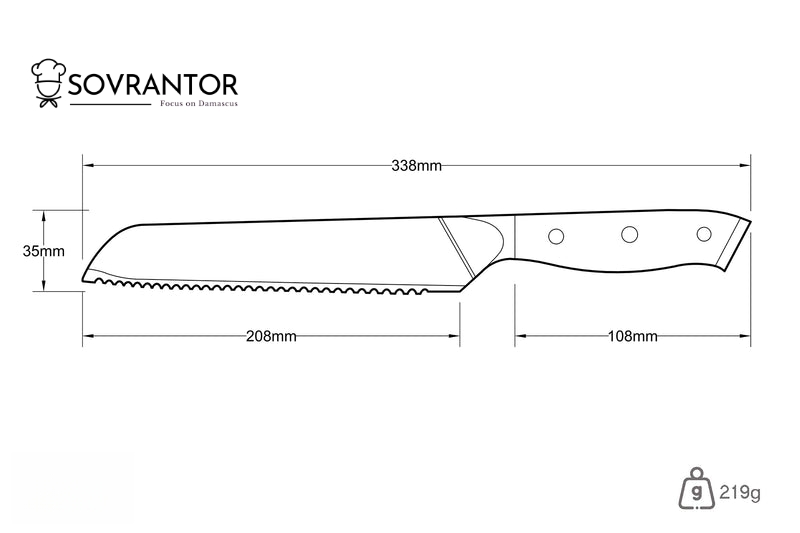 Gold&Ash Line-Brotmesser