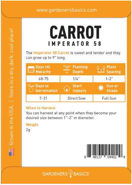 Imperator 58 Carrot Seeds