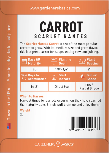 Scarlet Nantes Carrot Seeds
