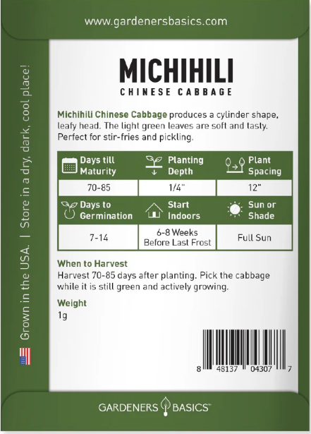 Michihili Chinese Cabbage Seeds