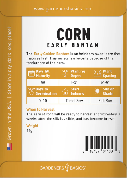 Early Golden Bantam Corn Seeds