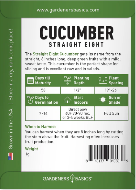Straight Eight Cucumbers Seeds