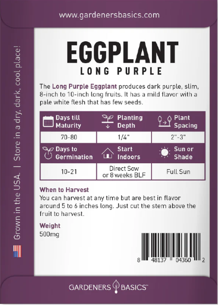 Long Purple Eggplant Seeds