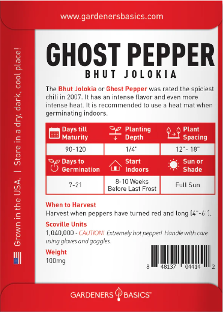 Ghost Pepper Seeds - Bhut Jolokia