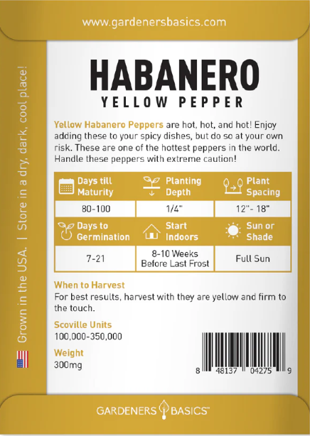 Yellow Habanero Pepper Seeds