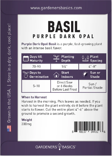 Dark Opal Basil Seeds