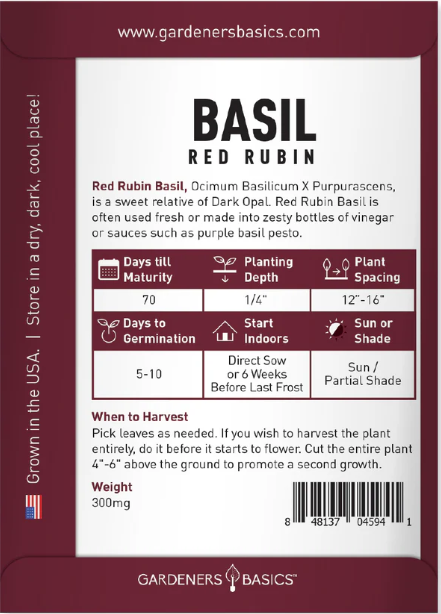 Red Rubin Basil Seeds