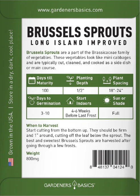 Long Island Improved Brussels Sprouts Seeds