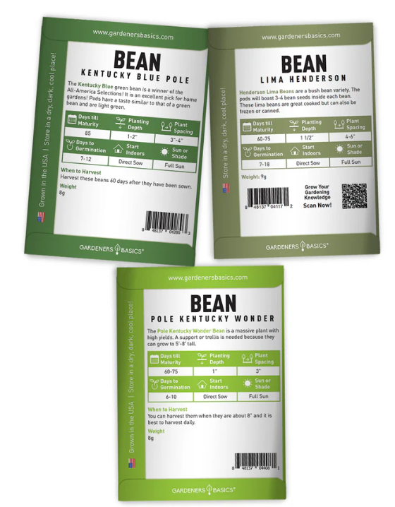 Bean Seeds For Planting | 5 Variety Pack