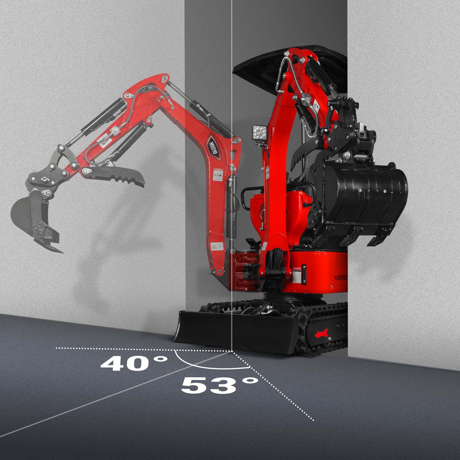 Mini Compact Excavator HONDA GX390 Engine, 65.7” Max. Digging Depth, 2280 LBS Operating Weight, MEC10