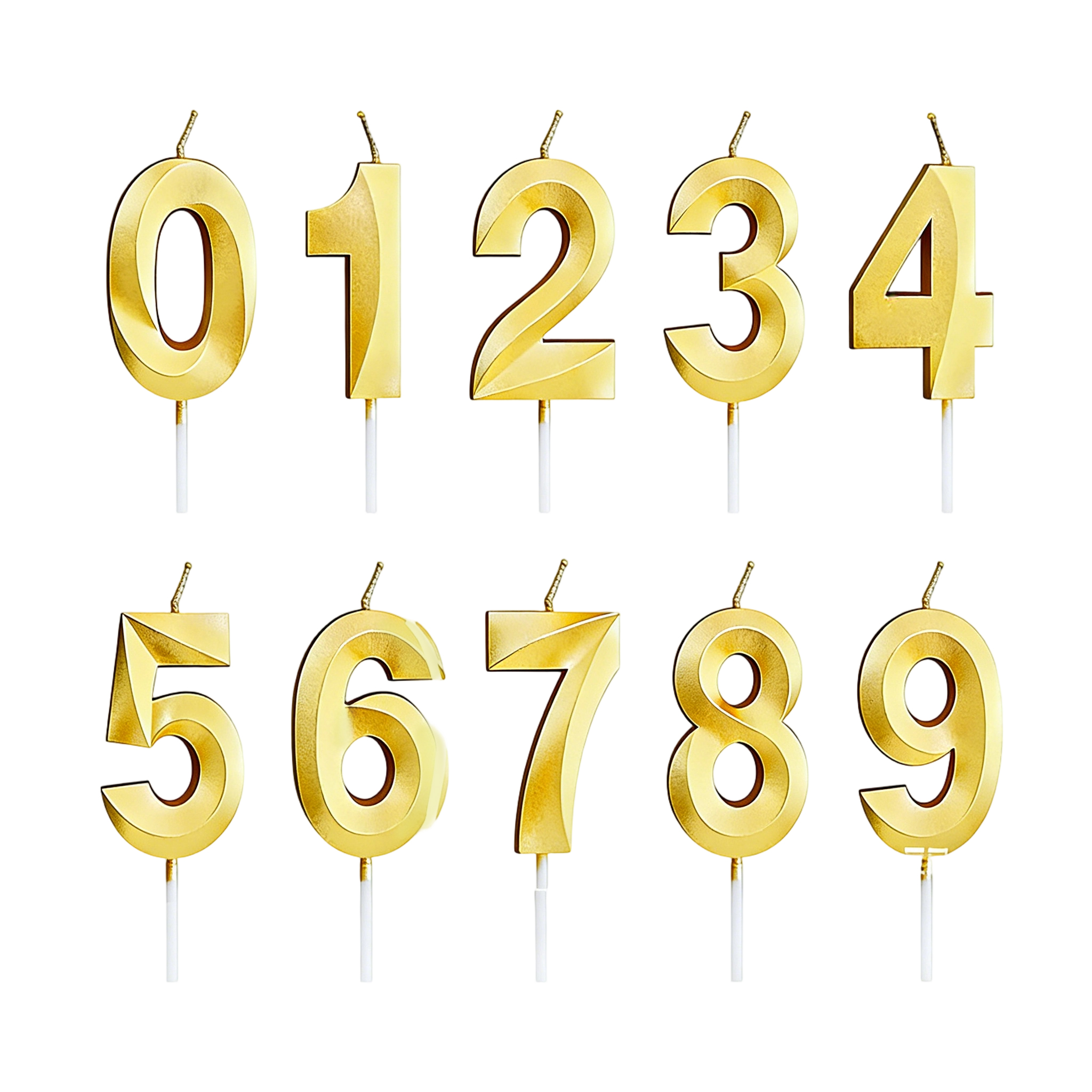 Premium Gold Number Birthday Cake Candle