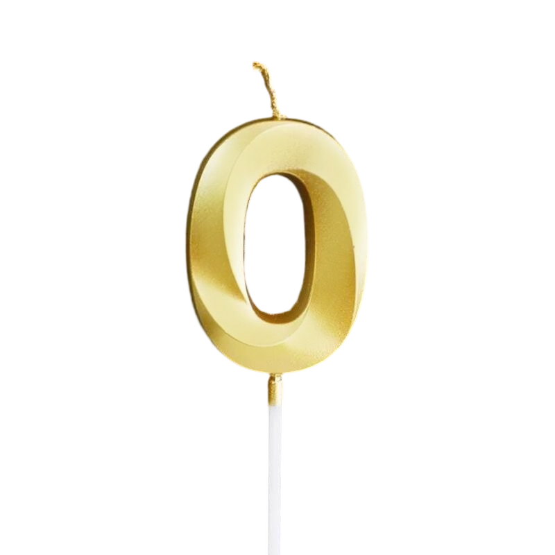 Premium Gold Number Birthday Cake Candle