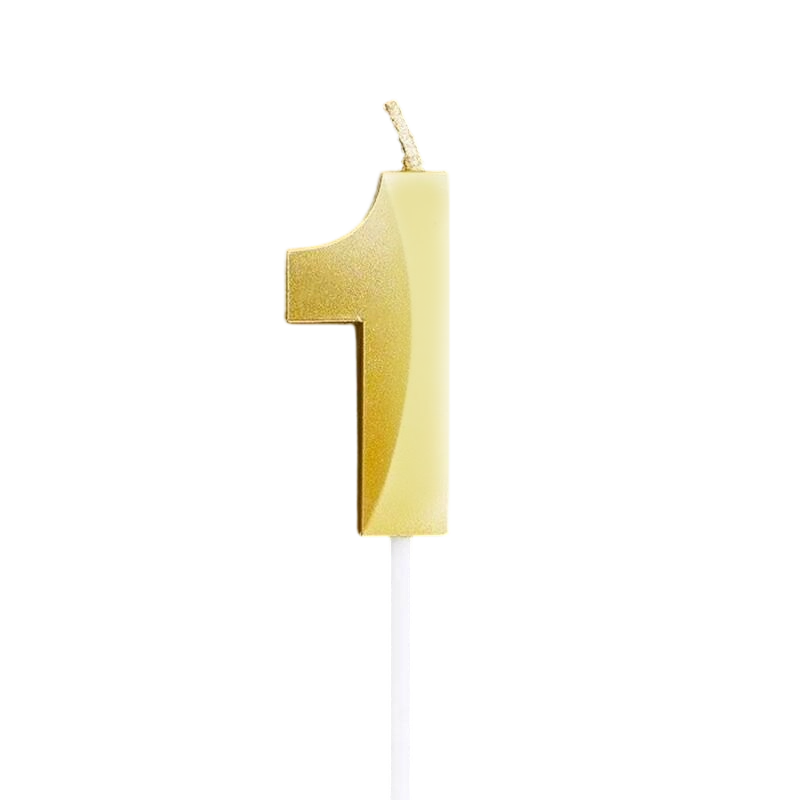 Premium Gold Number Birthday Cake Candle