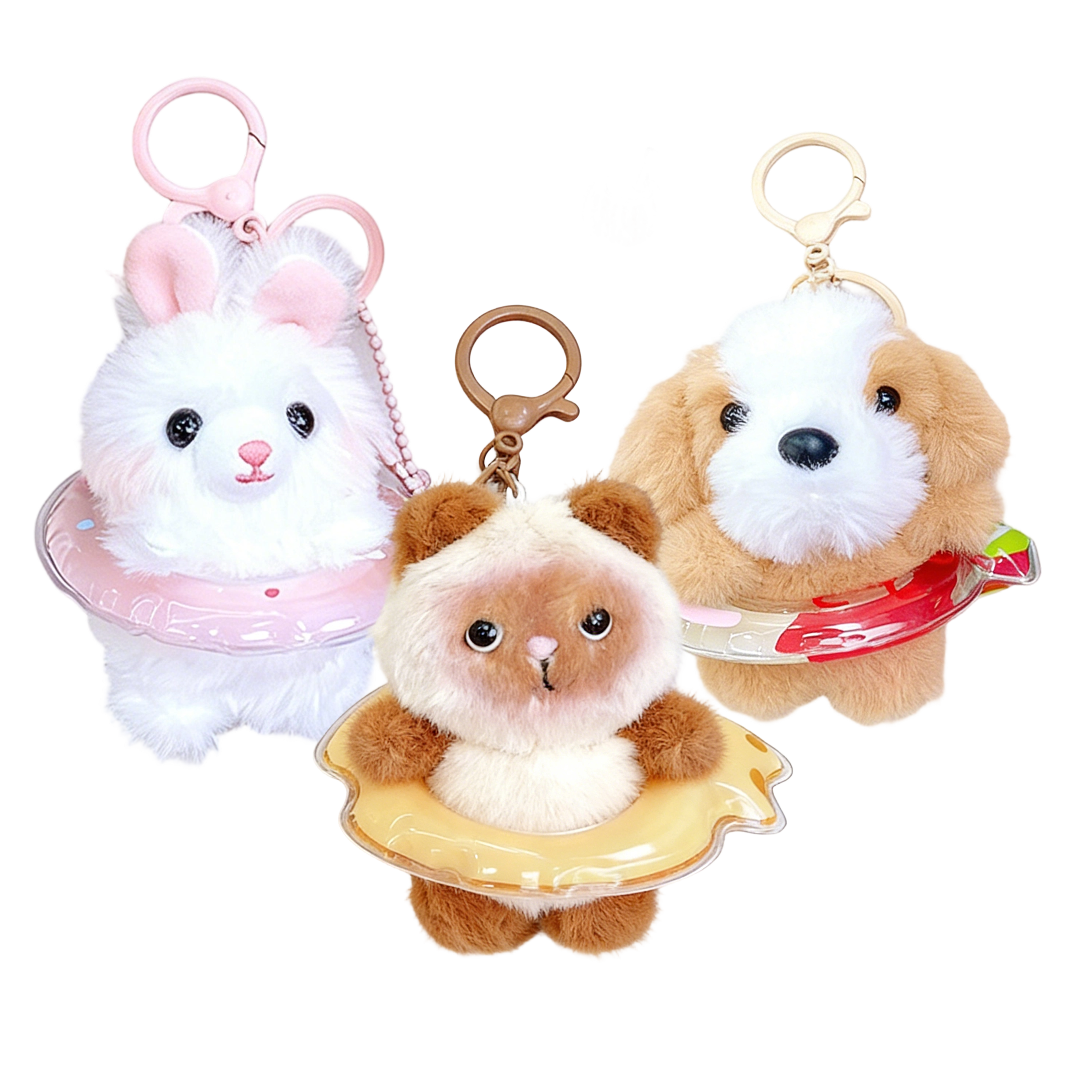 Summer Pool Float Animal Plush Keychain