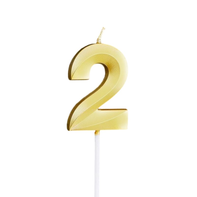 Premium Gold Number Birthday Cake Candle