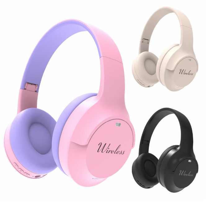 Colorful Over-Ear Wireless Headphones with  Wireless  Script Logo