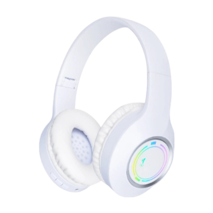 RGB Light-Up Over-Ear Wireless Headphones with Foldable Design