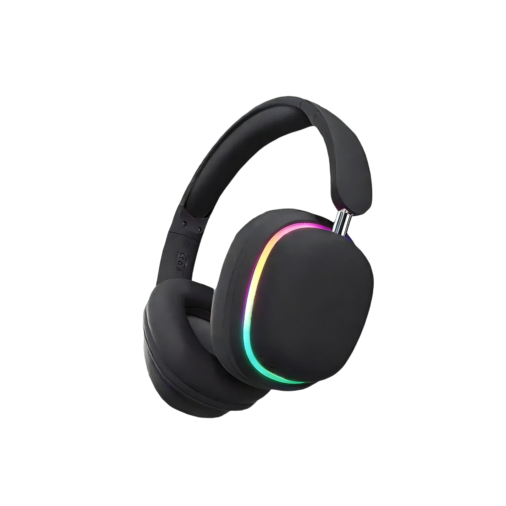 RGB Light-Up Over-Ear Wireless Headphones with Soft Earpads
