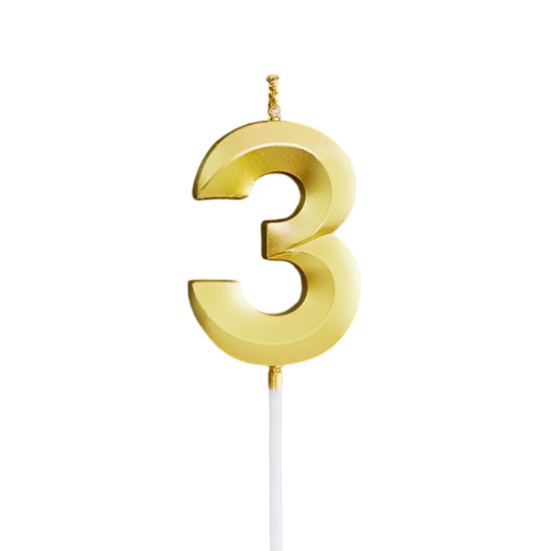 Premium Gold Number Birthday Cake Candle