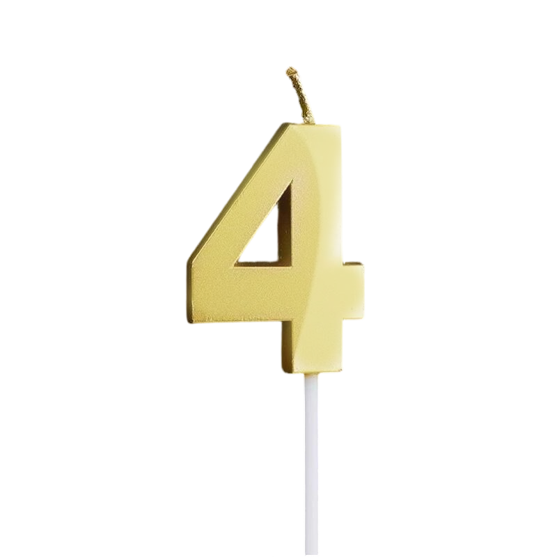 Premium Gold Number Birthday Cake Candle